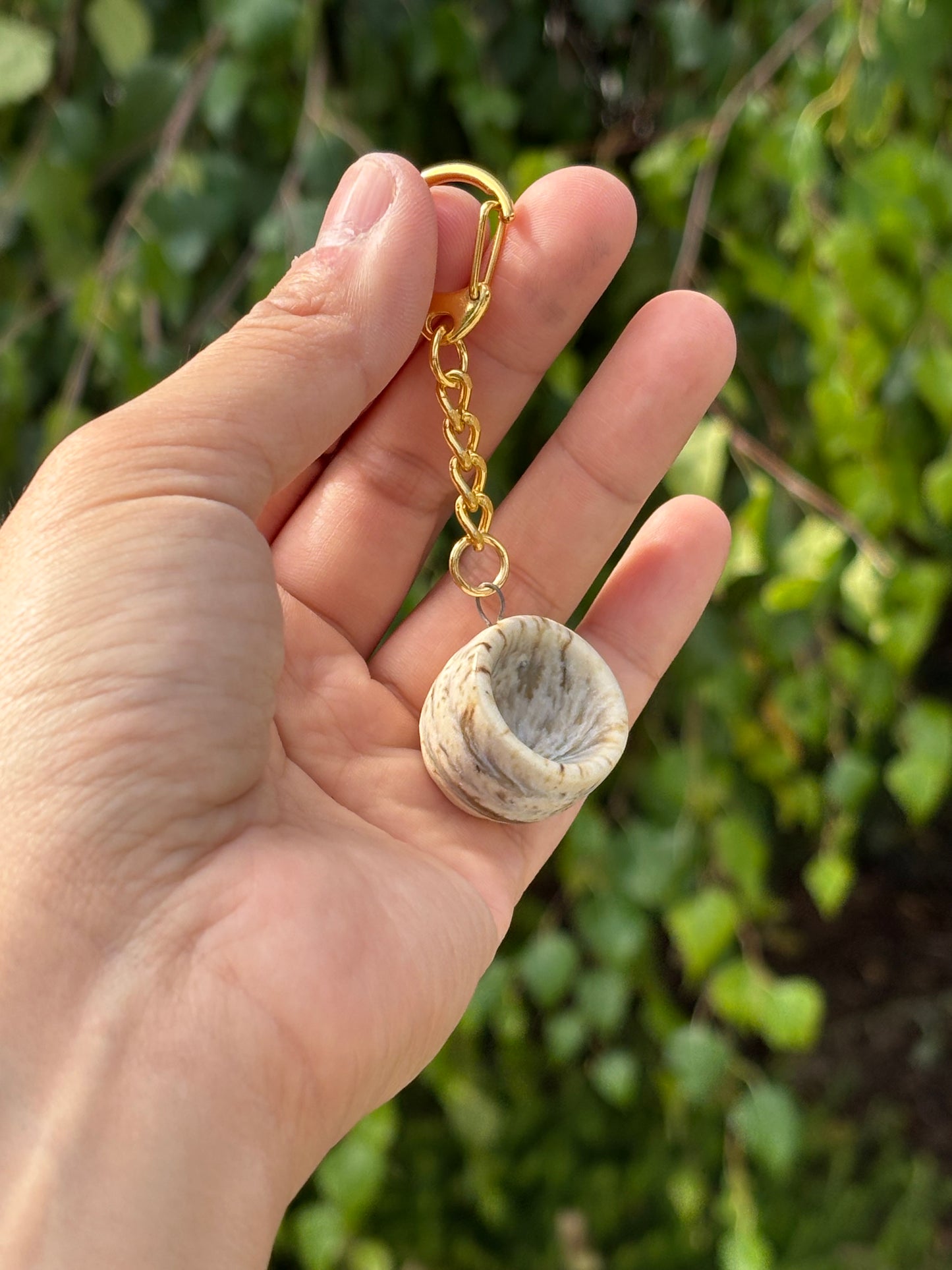Tea Bowl Charm with brown speckles