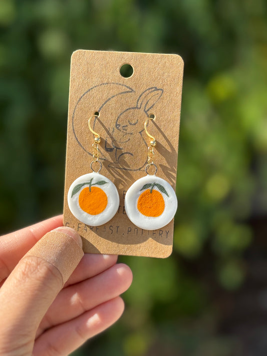 Orange Porcelain Earrings