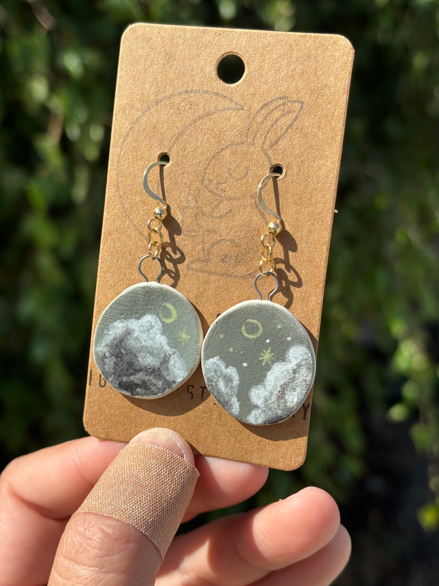 Moody Clouds Midnight Moon Earrings