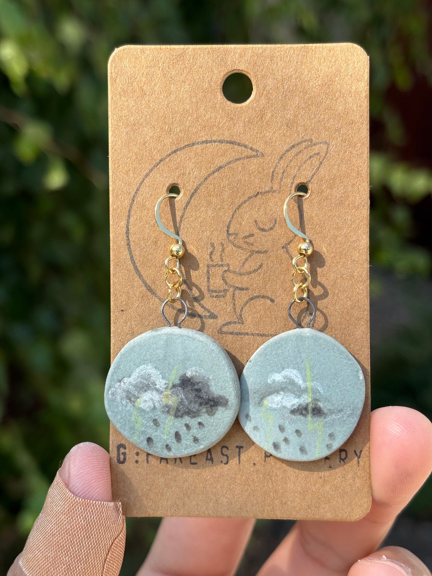 Moody Rainy Lightning Cloud Earrings