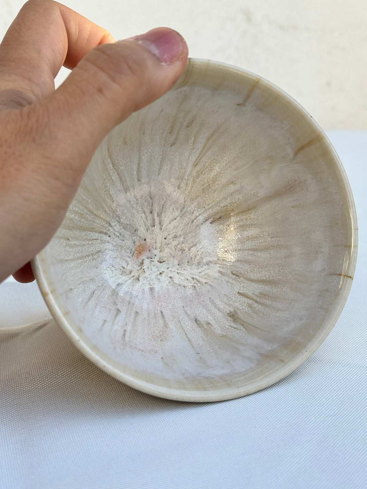 Flower shaped matcha bowl and tea cup in Astral Drift