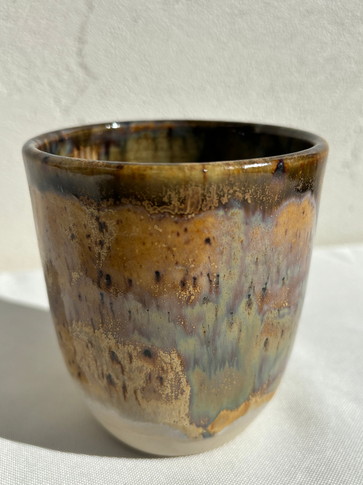 Matcha bowl and tumblers in 8oz and 10oz in Cosmic Ube glaze