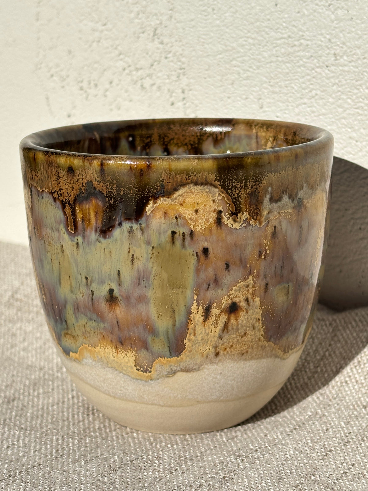 Matcha bowl and tumblers in 8oz and 10oz in Cosmic Ube glaze