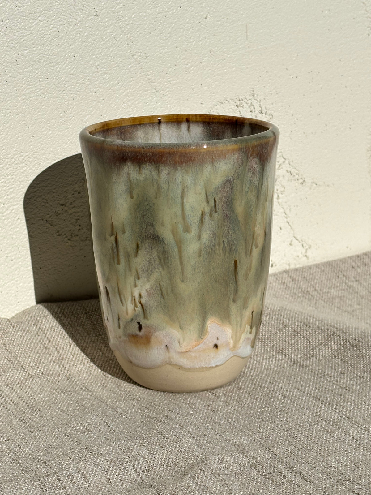 Tumbler in Matcha Parfait glaze, 8oz and 12oz