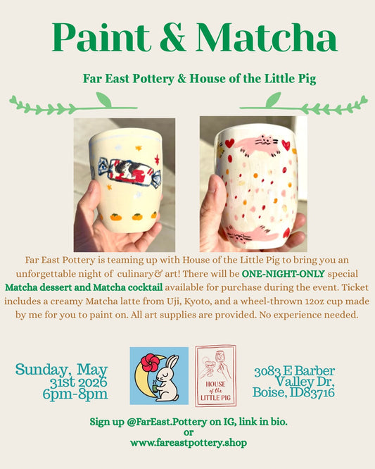 May 31st, 2026 Paint & Matcha Workshop at House of the Little Pig