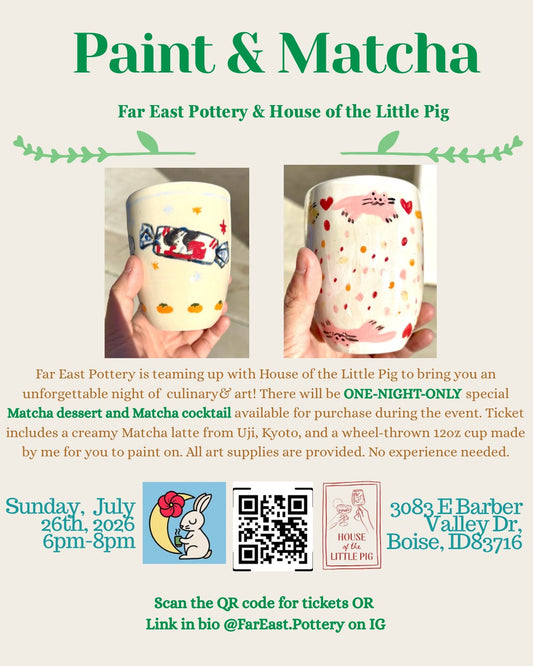 Sunday, July 26th, 2026 Paint& Matcha at House of the Little Pig