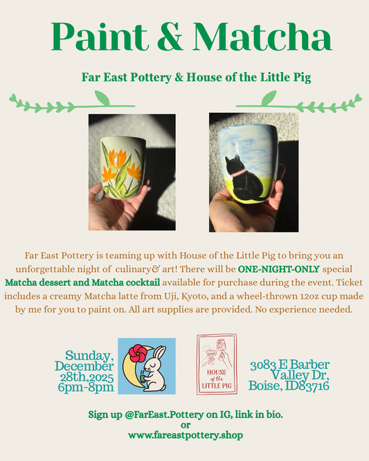 December 28th, 2025 Paint & Matcha Workshop at House of the Little Pig