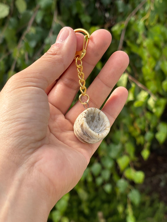 Tea Bowl Charm with brown speckles
