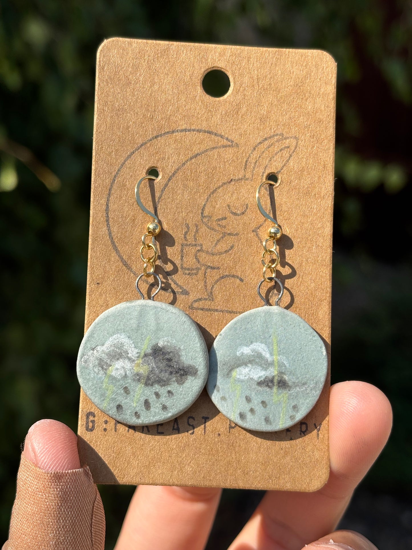 Moody Rainy Lightning Cloud Earrings