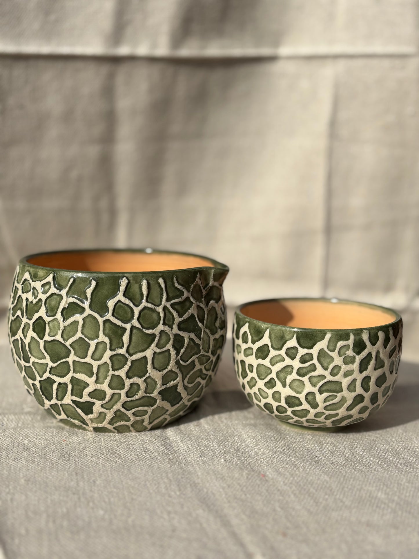 Pre-Order Melon Matcha Bowl +Matching Cup Set