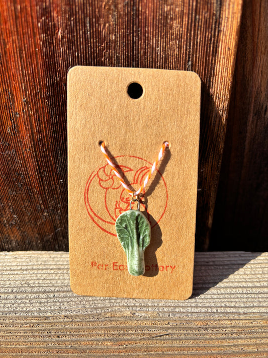 Pre-Order Auspicious Porcelain Bok Choy Pendant