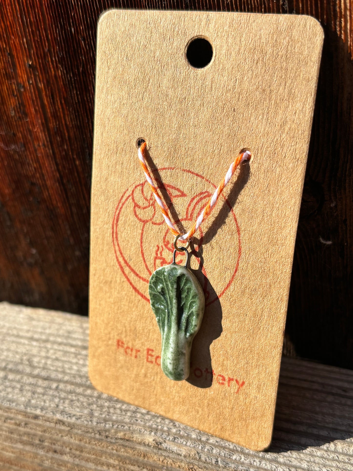 Pre-Order Auspicious Porcelain Bok Choy Pendant