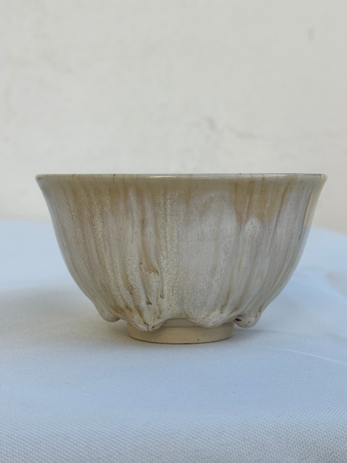 Flower shaped matcha bowl and tea cup in Astral Drift