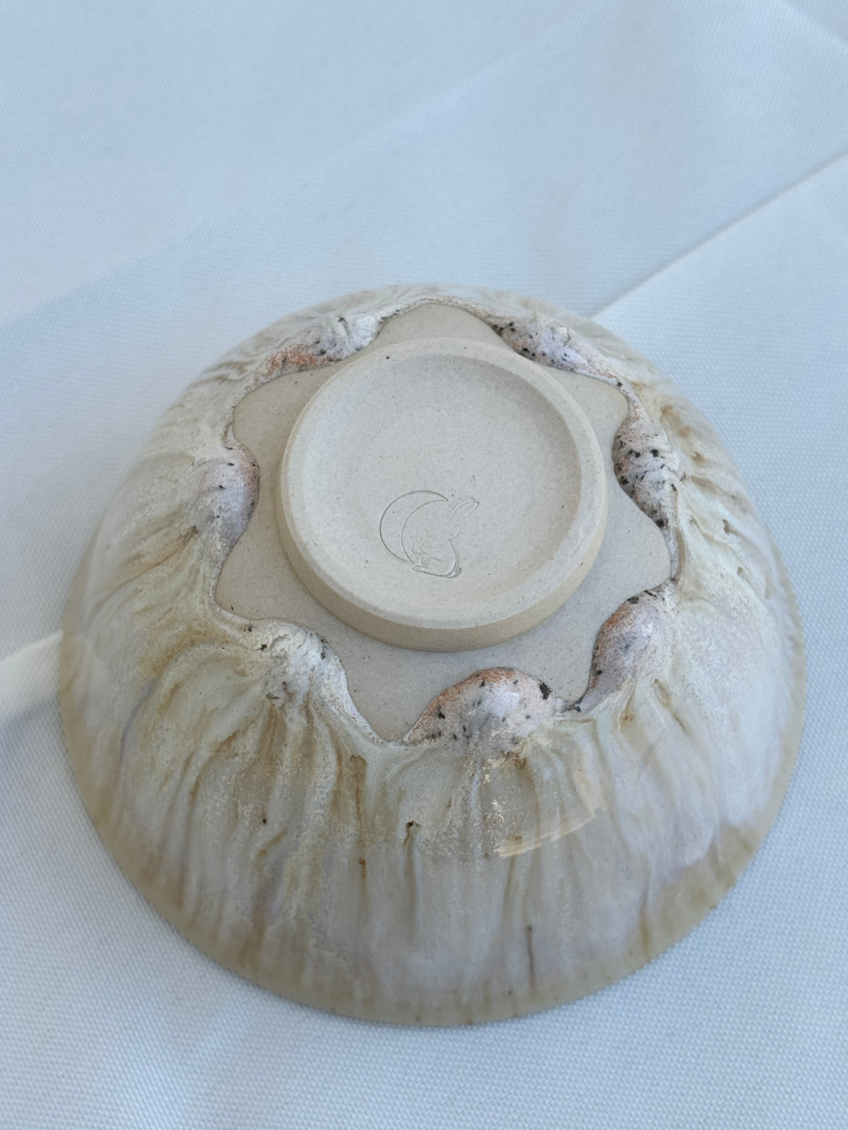 Flower shaped matcha bowl and tea cup in Astral Drift